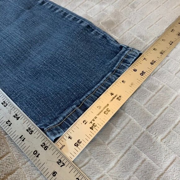 Zana Di Womens 16p Denim Jeans Blue Straight Mid Rise Medium Wash Stretch - Picture 8 of 12